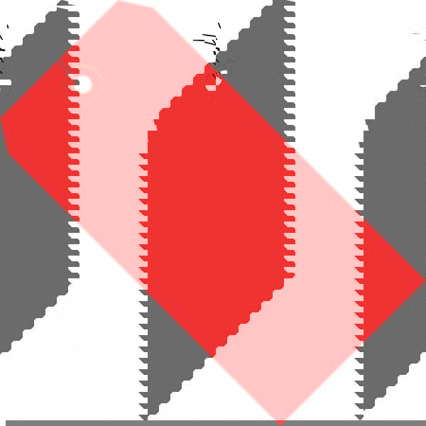 Blank Tag: 4-3/4'' High, Red, Synthetic Paper